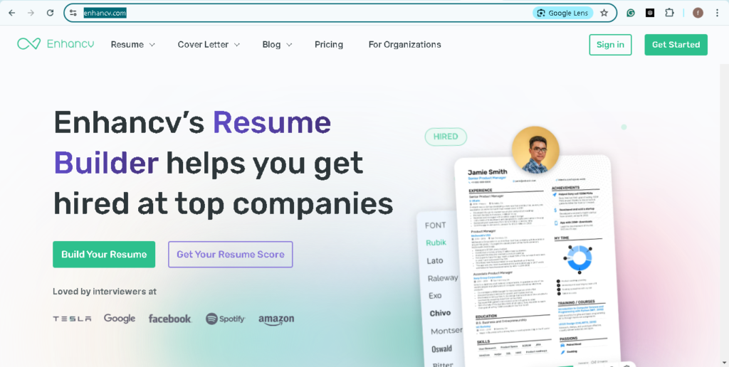 Enhancv cv builder | cv