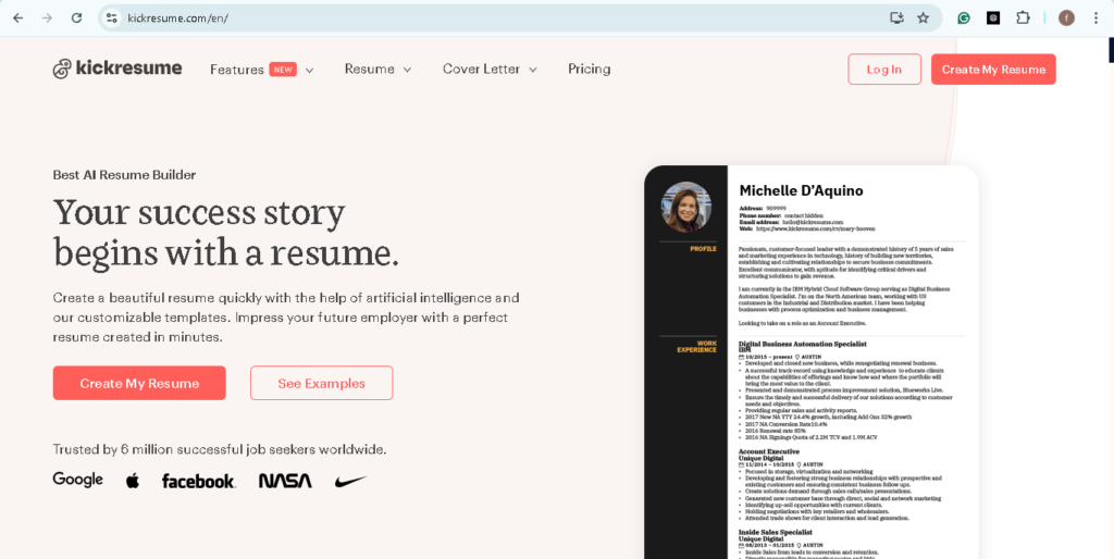 Kickresume CV Builder | CV
