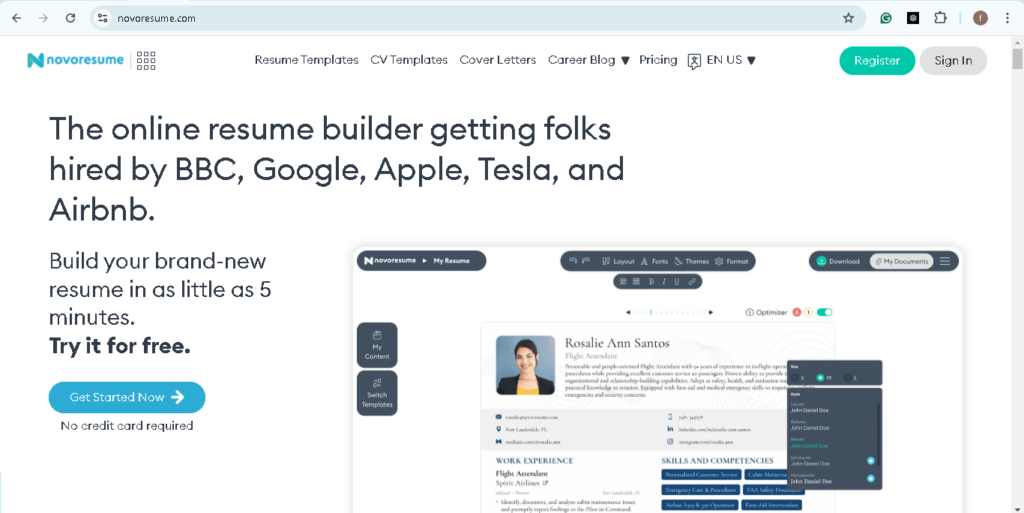 Novoresume cv builder | cv