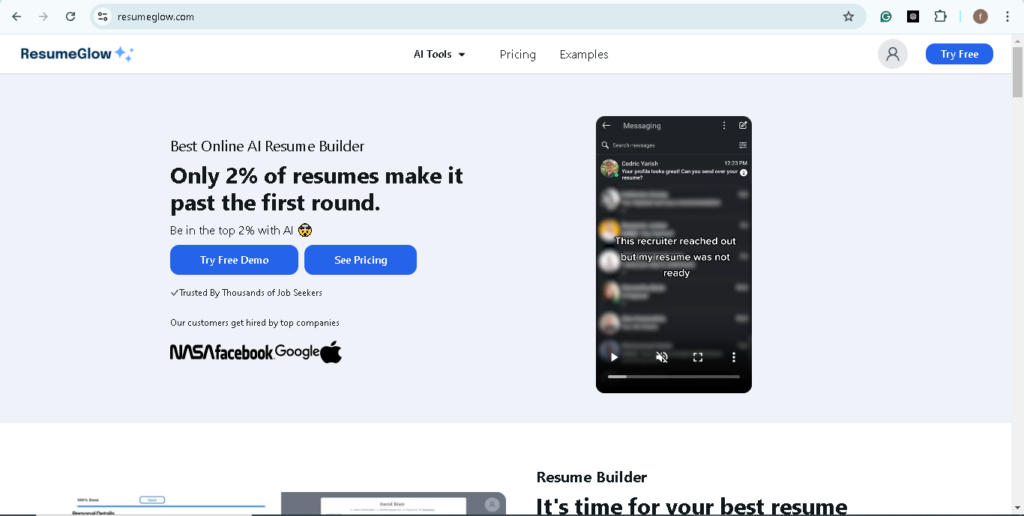 ResumeGlow cv builder | cv